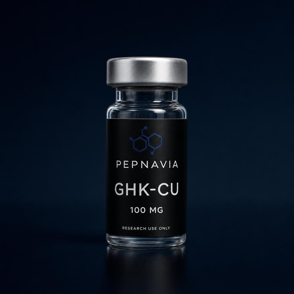GHK-Cu 50 mg — vial med PEPNAVIA-etikett, endast för forskningsbruk
