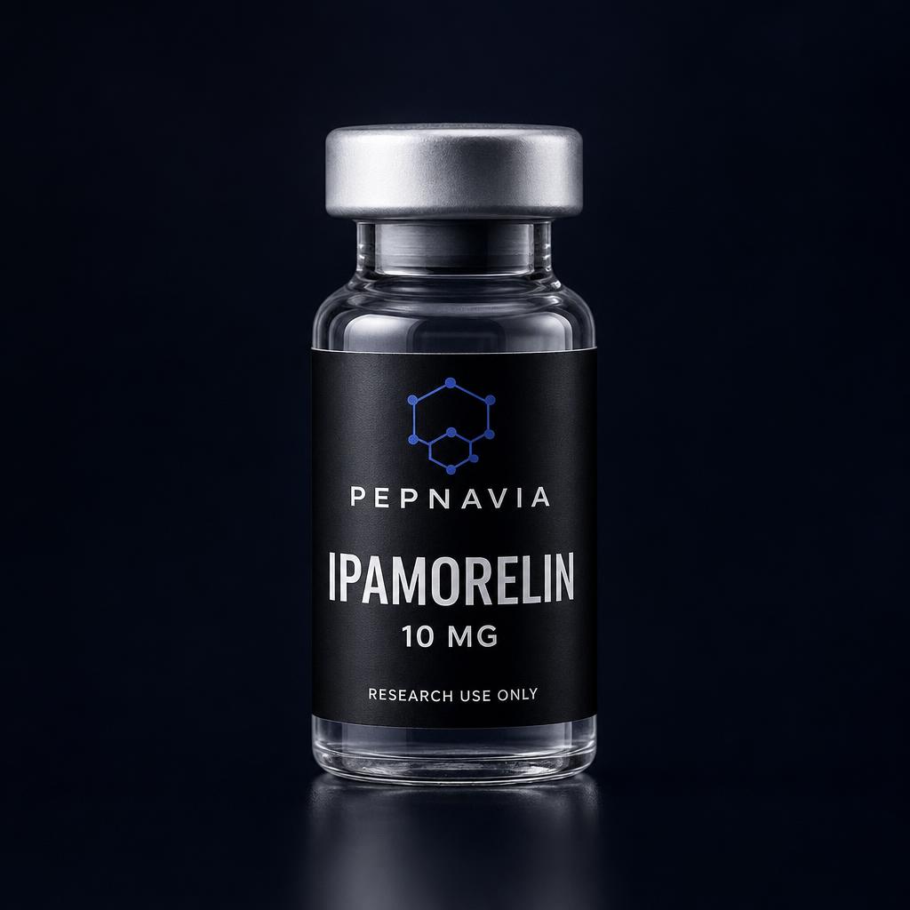 Ipamorelin 5 mg — vial med PEPNAVIA-etikett, endast för forskningsbruk