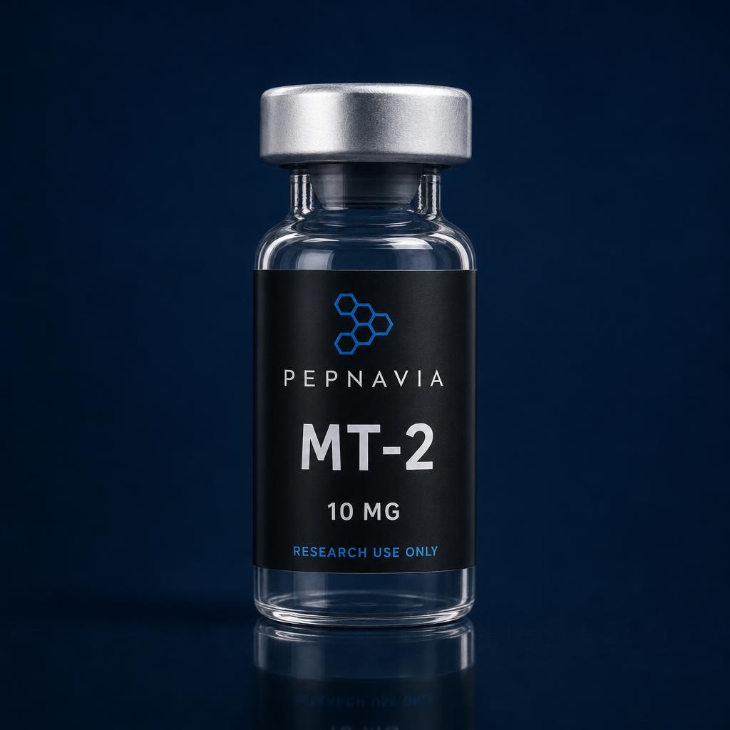 MT-2 10 mg — vial med PEPNAVIA-etikett, endast för forskningsbruk