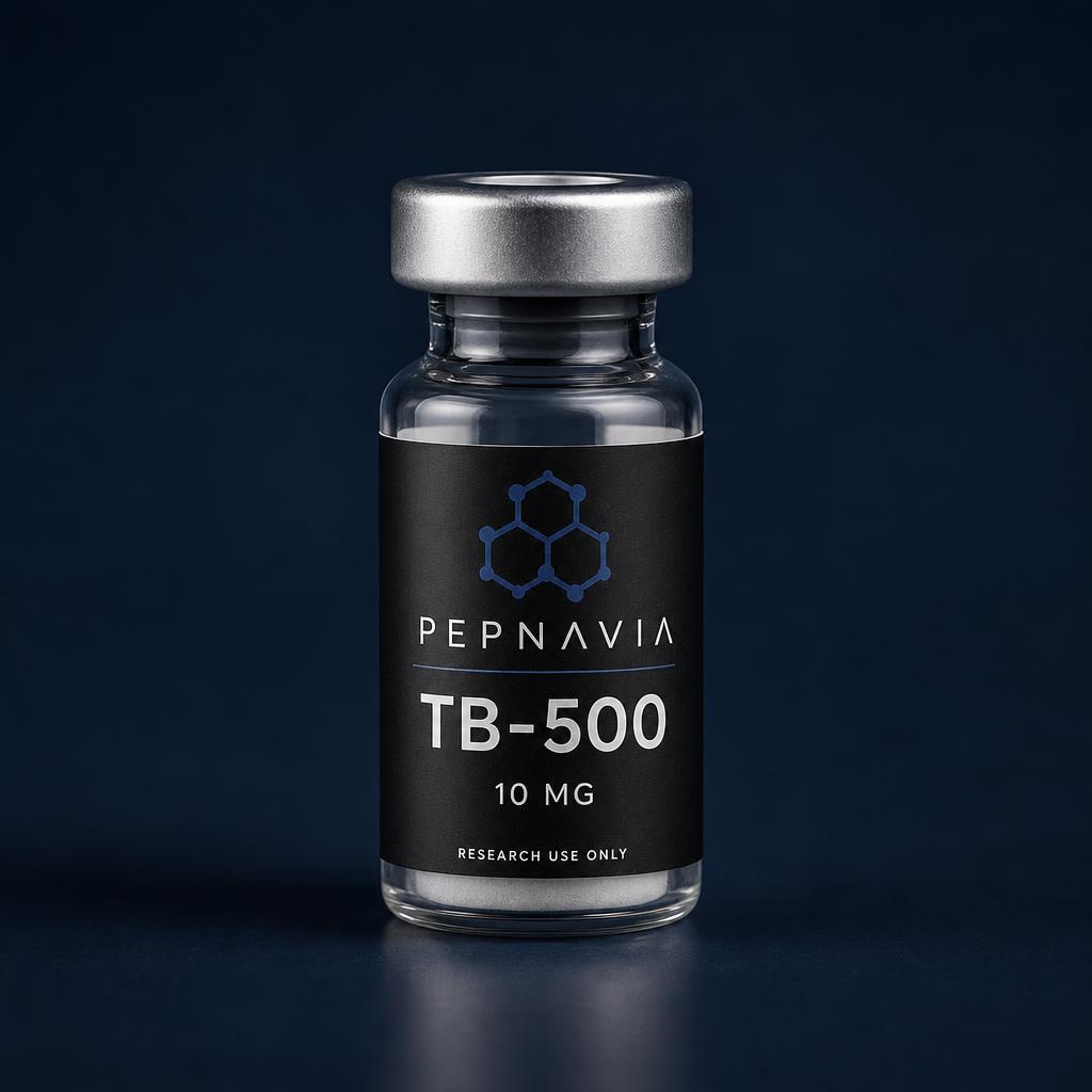 TB-500 5 mg — vial med PEPNAVIA-etikett, endast för forskningsbruk